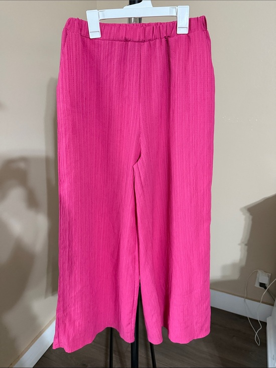 SHEIN Pants - SHEIN Hot Pink Elastic Waist Textured Pants